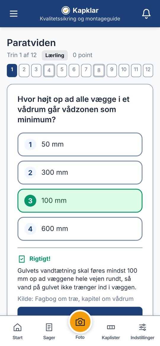 Kapklar: quizspørgsmål om vådrum med rigtigt svar